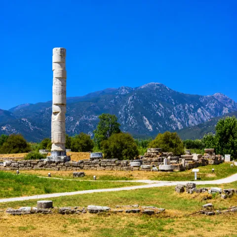 Het Heraion van Samos – ruïnes van de tempel van Hera