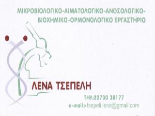 Lena Tsepeli laboratorio microbiologico ematologico biochimico a Karlovasi Samo